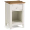 Salerno Ivory and Oak Wooden 1 Drawer Bedside Table