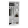 Lynx White and Grey 3 Door Combination Wardrobe with Mirror