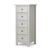 Maine Dove Grey 5 Drawer Wooden Tall Chest