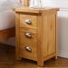 Woburn Oak Wooden 3 Drawer Large Bedside Table