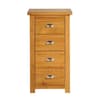 Woburn Oak Wooden 4 Drawer Narrow Chest