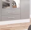 Lynx White and Grey 4 Door 2 Drawer Wardrobe with Mirror