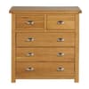 Woburn Oak Wooden 3+2 Drawer Chest