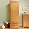 Woburn Oak Wooden 1 Door 1 Drawer Wardrobe