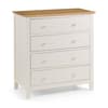 Salerno Ivory and Oak Wooden 4 Drawer Chest