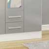 Lynx White and Grey 3 Door Combination Wardrobe with Mirror