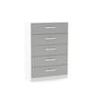 Lynx White and Grey 5 Drawer Chest