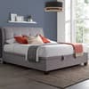 Accent Light Grey Fabric Ottoman Storage Bed Frame - 6ft Super King Size