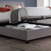 Accent Light Grey Fabric Ottoman Storage Bed Frame - 6ft Super King Size