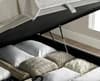 Accent Oatmeal Fabric Ottoman Storage Bed Frame - 5ft King Size