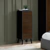 Alba Walnut and Black 5 Drawer Narrow Chest