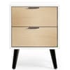 Alba White and Oak 2 Drawer Bedside Table