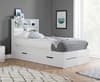 Alfie White Wooden Storage Bed Frame - 5ft King Size
