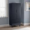 Alicia Grey 2 Door Wooden Combination Wardrobe
