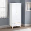 Alicia White and Oak 2 Door Wooden Combination Wardrobe