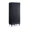 Alicia Grey 2 Door Wooden Combination Wardrobe