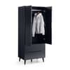 Alicia Grey 2 Door Wooden Combination Wardrobe