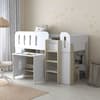 Amelia White and Pale Wood Mid Sleeper Bed