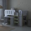 Amelia White and Pale Wood Mid Sleeper Bed