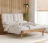 Ander Oak and Stone Fabric Wooden Bed