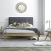 Ander Grey Wooden and Fabric Bed Frame