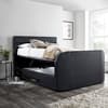 Annecy Black Leather Ottoman Media Electric TV Bed