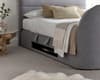 Appleby Light Grey Fabric Ottoman Electric Media TV Bed