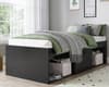 Arctic Black Wooden Storage Cabin Bed