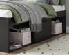 Arctic Black Wooden Storage Cabin Bed