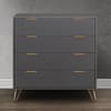 Arlo Charcoal Wooden 4 Drawer Chest