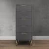 Arlo Charcoal Wooden 5 Drawer Chest