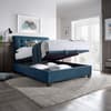Ashbrooke Blue Velvet Ottoman Storage Bed