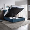 Ashbrooke Blue Velvet Ottoman Storage Bed