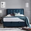 Ashbrooke Blue Velvet Ottoman Storage Bed
