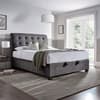 Ashbrooke Dark Grey Velvet Ottoman Storage Bed