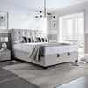 Ashbrooke Stone Grey Fabric Ottoman Storage Bed