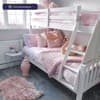 Atlantis White Finish Solid Pine Wooden Triple Sleeper Bunk Bed Frame - 3ft Single Top and 4ft Small Double Bottom