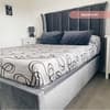Aurora Grey Velvet Ottoman Bed