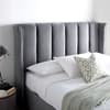 Aurora Grey Velvet Ottoman Bed