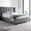 Aurora Grey Velvet Ottoman Bed