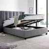 Aurora Grey Velvet Ottoman Bed