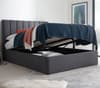 Autumn Fabric Grey Ottoman Storage Bed