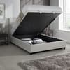 Avery White Fabric Ottoman Storage Bed