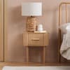 Axel Oak 1 Drawer Fluted Bedside Table