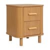 Axel Oak 2 Drawer Fluted Bedside Table