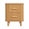 Axel Oak 2 Drawer Fluted Bedside Table
