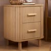 Axel Oak 2 Drawer Fluted Bedside Table