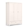 Maine Surf White 3 Door Wooden Combination Wardrobe