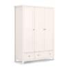 Maine White 3 Door Wooden Combination Wardrobe