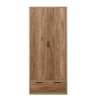 Stockwell Rustic Oak Wooden 2 Door Combination Wardrobe